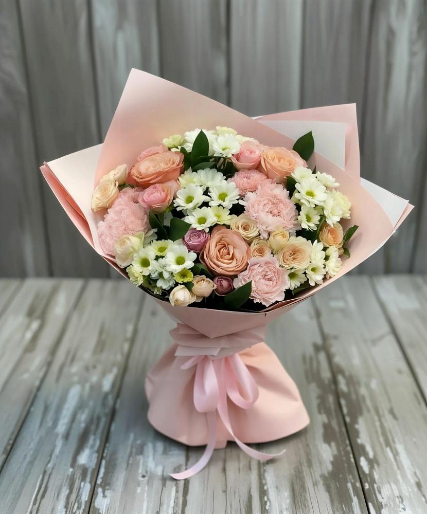 Букет цветов из: Гвоздики, Розы и Хризантемы в Менделеево