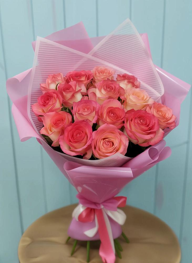 Букет 15 Розовых роз Равель в Менделеево
