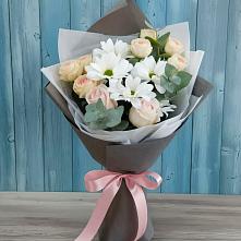 Букет цветов из:  Хризантемы и Розы #REPLACE_PRED# Менделеево