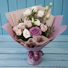 Букет цветов из:  Розы и Лизиантусы #REPLACE_PRED# Менделеево