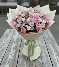Букет цветов из:  Розы и Хризантемы в Менделеево