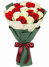 Букет Микс из красных и белых роз #REPLACE_PRED# Менделеево
