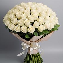 Букет 101 беля роза Белоснежка в Менделеево