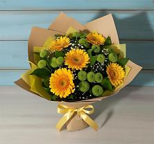 Букет цветов из:  Герберы и Хризантемы в Менделеево