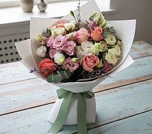 Букет цветов из:  Розы, Лизиантусы и Гвоздики #REPLACE_PRED# Менделеево