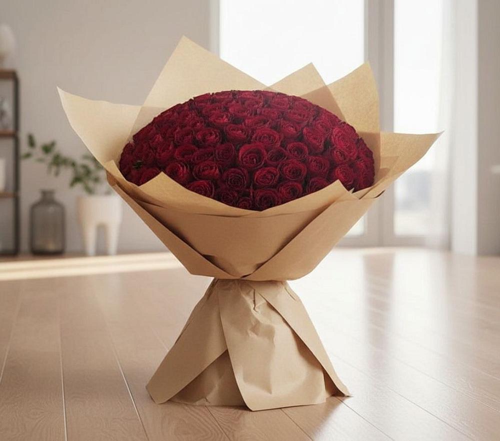 Букет 101 Красная роза в Менделеево