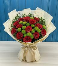 Букет цветов из:  Розы и Хризантемы в Менделеево