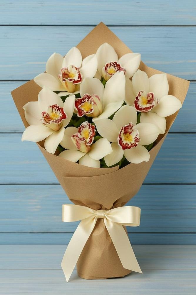 Букет цветов из: Орхидеи и Розы в Менделеево