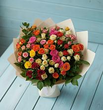 Букет Микс из разноцветных кустовых роз #REPLACE_PRED# Менделеево